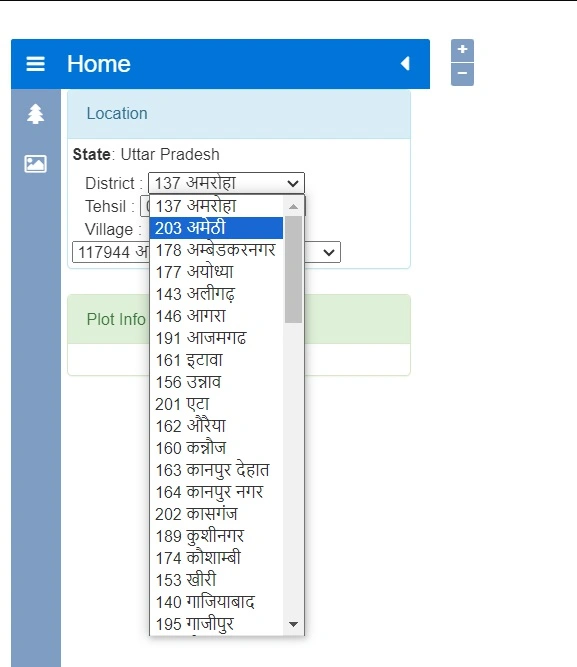 Choosing Tehsil and Village